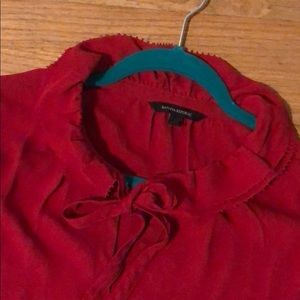 Pretty red blouse tie- neck for the holidays